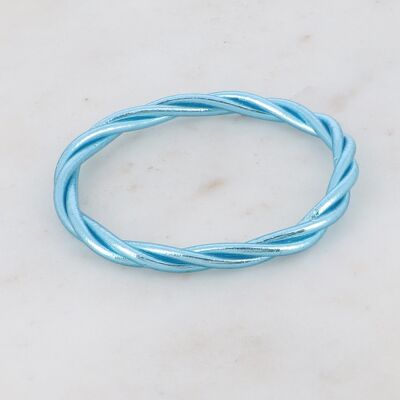 Bracciale rigido buddista attorcigliato taglia XS - Azzurro