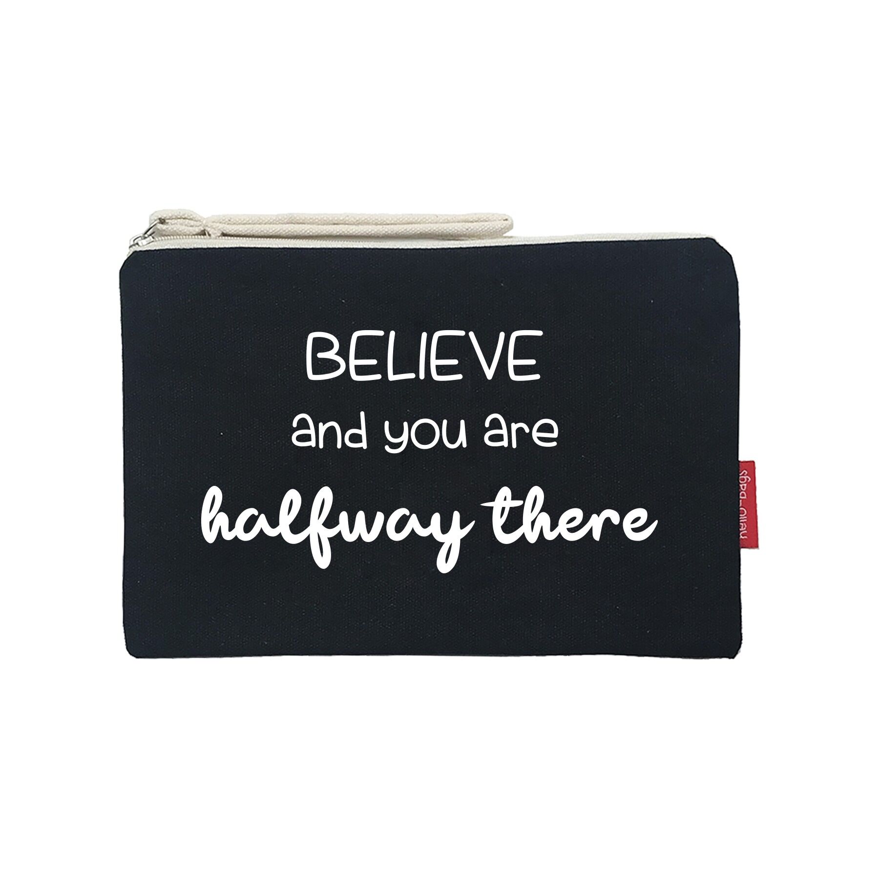 Toiletry Bag / Handbag, 100% Cotton, model "Believe"
