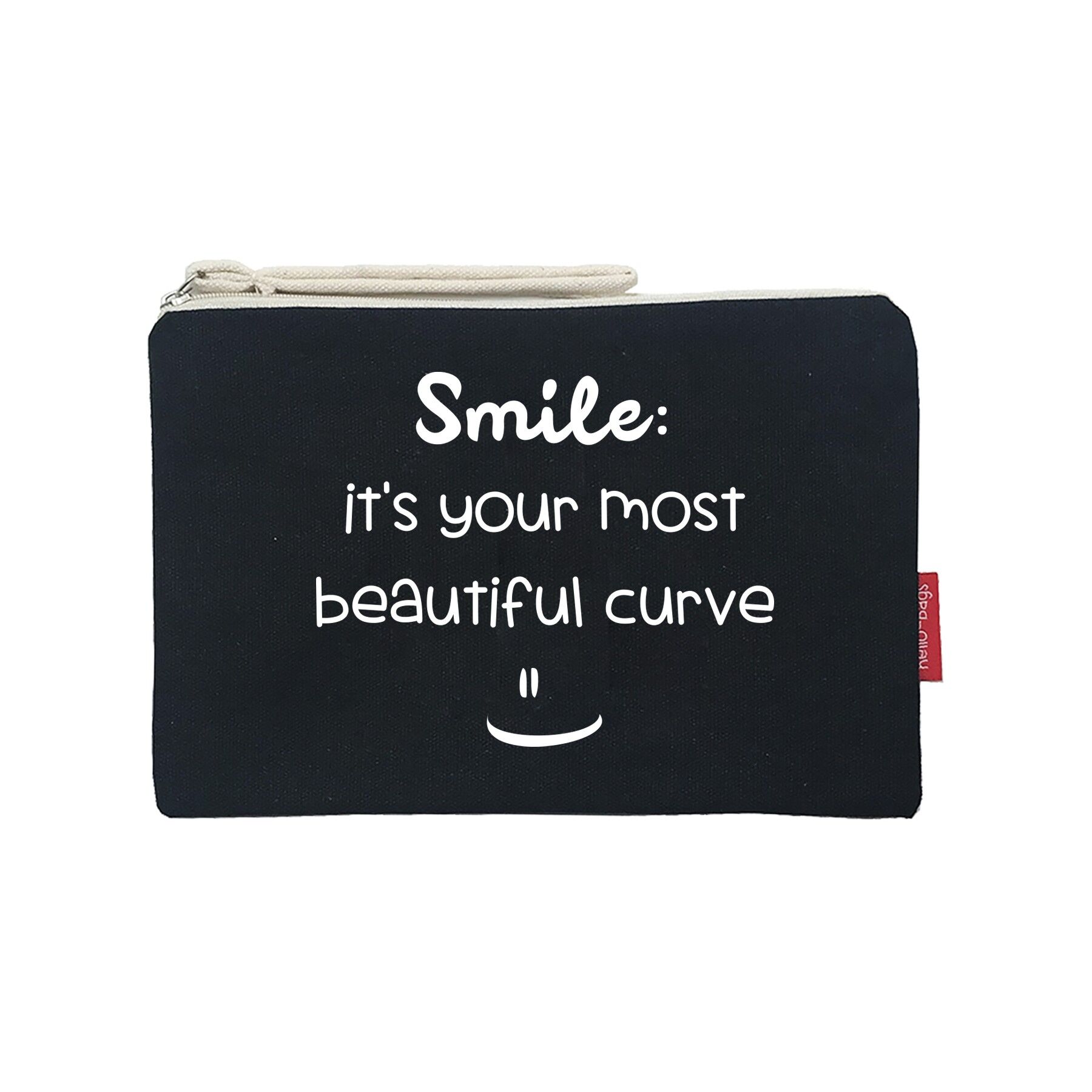 Beauty case / Borsa a mano, 100% cotone, modello "Smile"