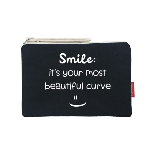 Toiletry Bag / Handbag, 100% Cotton, model "Smile"