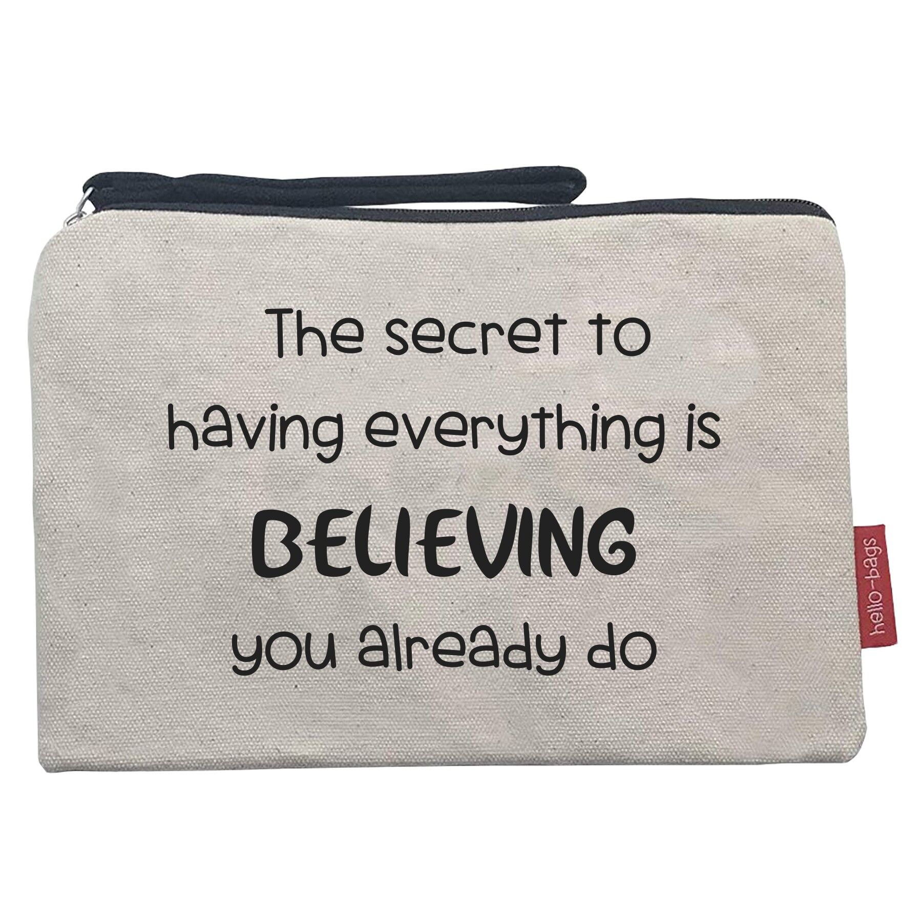 Toiletry Bag / Handbag, 100% Cotton, model "The secret"