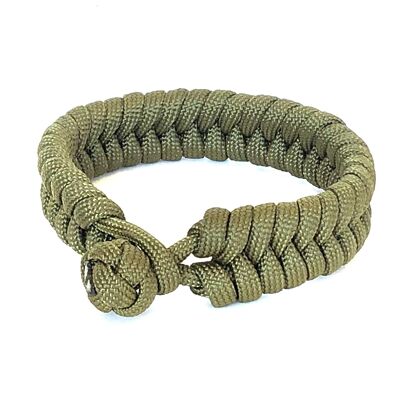 Men's bracelet braided paracord army green