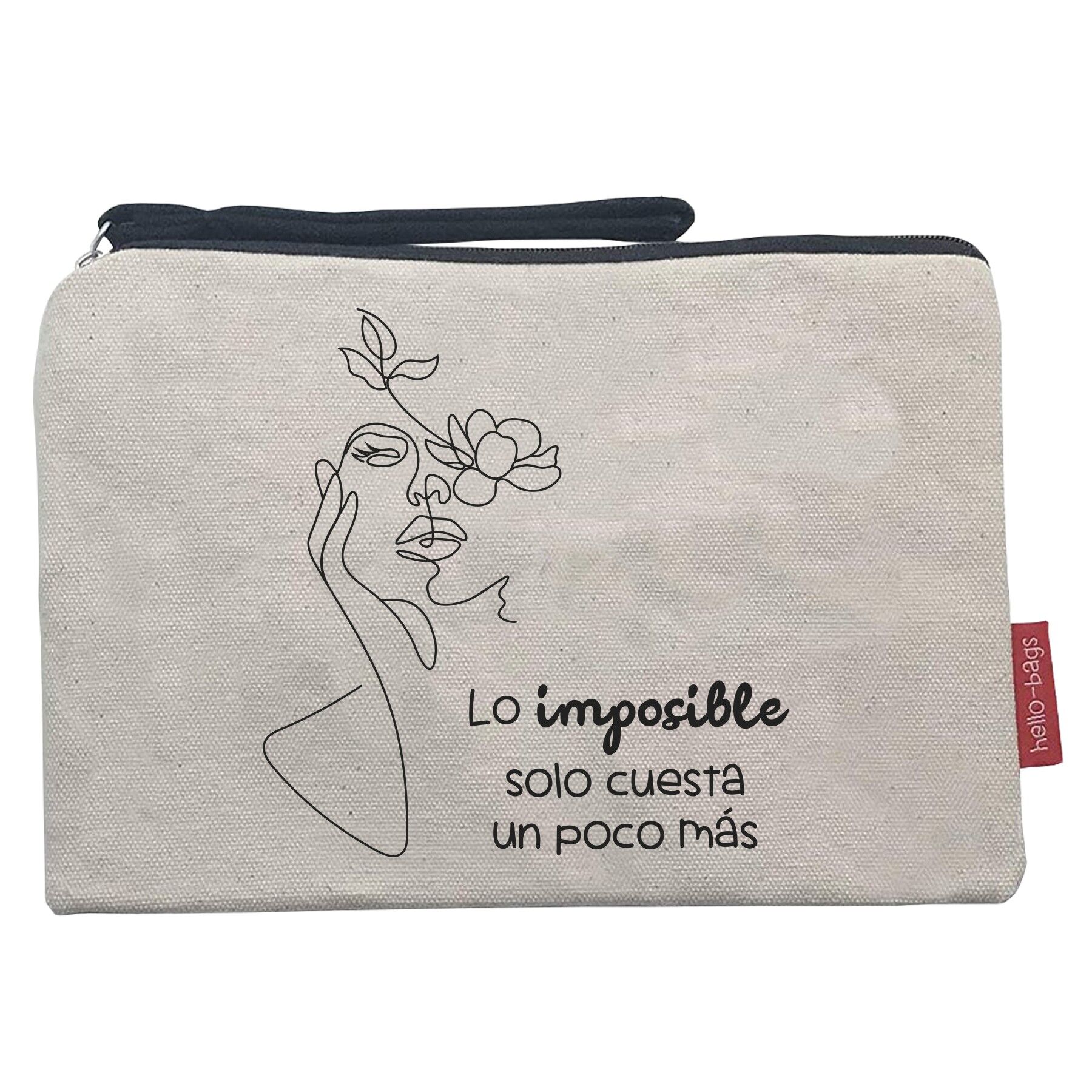 Borsa da toilette / Borsa a mano, 100% cotone, modello "L'impossibile"