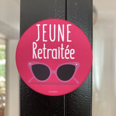 Magnet décapsuleur Jeune Retraitée - Made In France