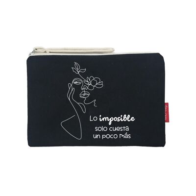 Toiletry Bag / Handbag, 100% Cotton, model "Lo imposible"