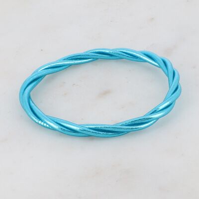 Bracciale rigido buddista attorcigliato taglia S - Blu