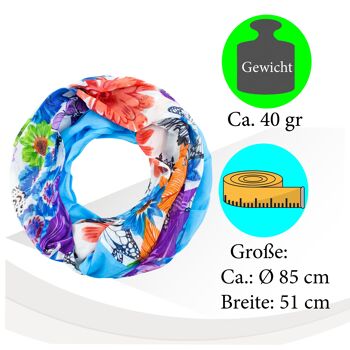 Lot de 3 écharpes à boucles d'été Sunsa en 100% coton. Snood motif fleuri 8