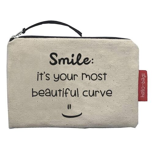 Purse / Wallet / Card Holder, 100% Cotton, "Smile" model