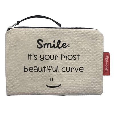 Purse / Wallet / Card Holder, 100% Cotton, "Smile" model