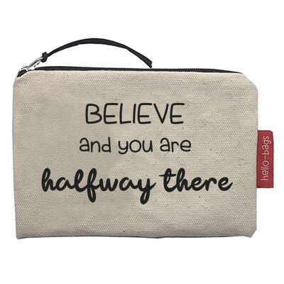 Purse / Wallet / Card Holder, 100% Cotton, "Believe" model