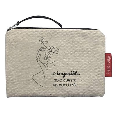 Purse / Wallet / Card Holder, 100% Cotton, "Lo imposible" model