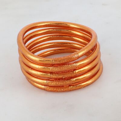 Brazalete grueso budista con mantra talla S - Cobre oscuro