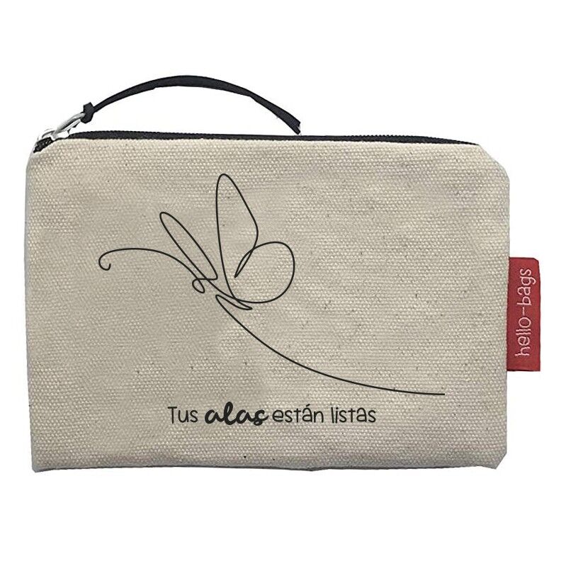 Portamonete / Portafoglio / Portacarte, 100% Cotone, modello "Le tue ali".