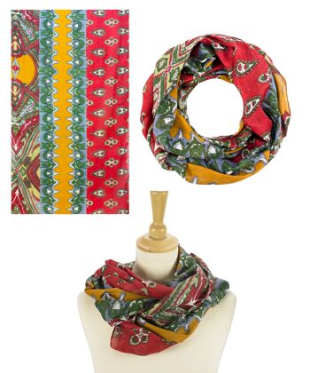 Lot de 3 écharpes à boucles d'été Sunsa en coton, foulard en forme d'écharpe tube 5