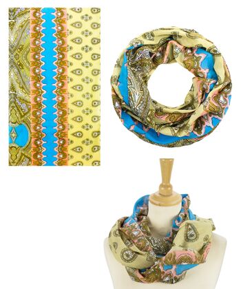 Lot de 3 écharpes à boucles d'été Sunsa en coton, foulard en forme d'écharpe tube 12