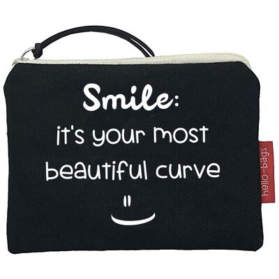 Purse / Wallet / Card Holder, 100% Cotton, "Smile" model