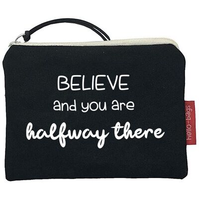 Portamonete / Portafoglio / Portacarte, 100% Cotone, modello "Believe".