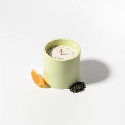Jejudo-Kerze – nachfüllbare und duftende Kerze, grüner Tee, Clementine