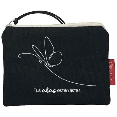 Purse / Wallet / Card Holder, 100% Cotton, "Tus alas" model