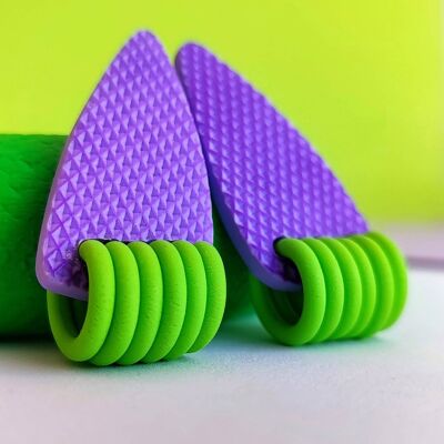 Brincos ISSO - Púrpura y Verde