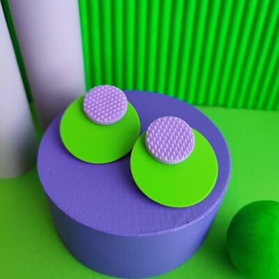 Brincos POIS - Púrpura y Verde