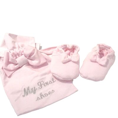 My first shoes bow slippers with pouch