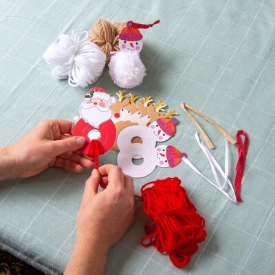 DIY Pom Pom Christmas Decorations - 6 Pack