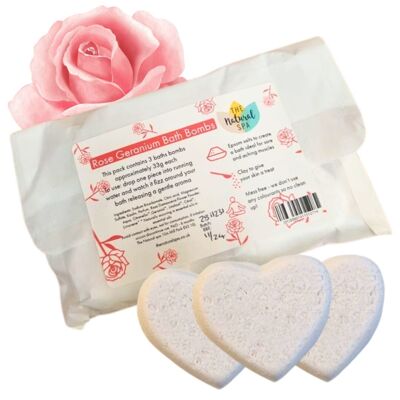 Rose Geranium Bath Bomb - pack of 3