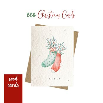 Tarjeta de Navidad Plantable - Calcetines de Navidad 1