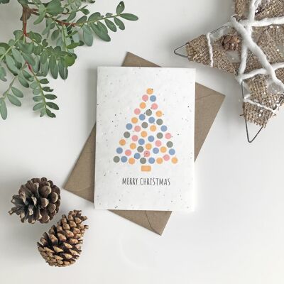 Tarjeta de Navidad Plantable - Tree Dots