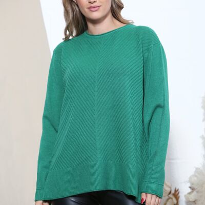Green Casual jumper with textured detail