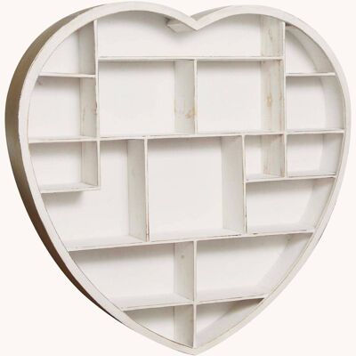 Bacheca A Forma Di Cuore In Legno Bianco Anticato L101xpr16x