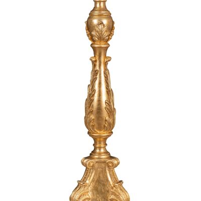 Candeliere In Legno Finitura In Foglia Oro Anticato Anticata L7400-O