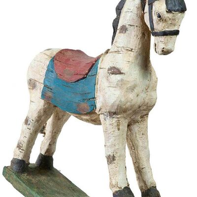 Cavallo A Dondolo In Ceramica Dipinta L53xpr13,5xh55 Cm