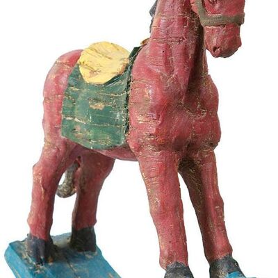 Cavallo A Dondolo In Ceramica Dipinta Red