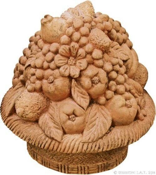 Cesto Frutta Invecchiato, In Terracotta Toscana 100% Made In T0342