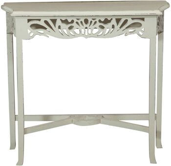 Console Elisa en bois massif finition blanc antique 1