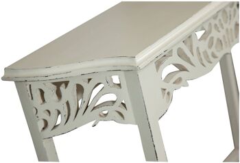 Console Elisa en bois massif finition blanc antique 4