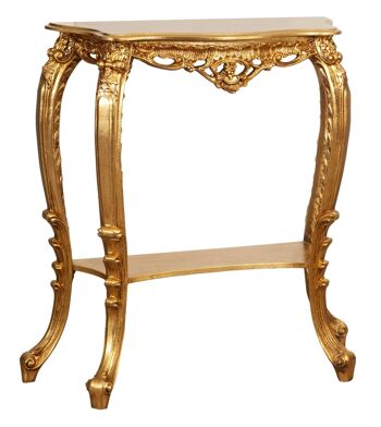 Console en bois avec finition feuille d'or antique Made In Italy L7291-O 1