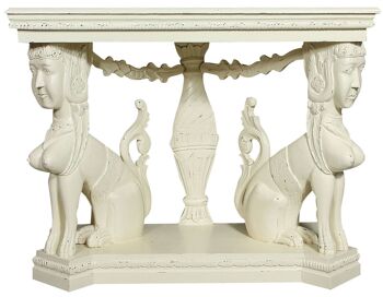 Console en bois massif avec finition blanc antique 3