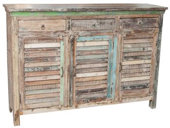 Buffet En Bois Massif Recyclé Finition Antique L6176 1