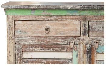 Buffet En Bois Massif Recyclé Finition Antique L6176 4