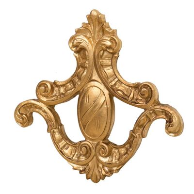 Decoro A Forma Di Giglio In Legno Finitura Foglia Oro L6571