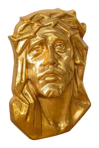 Décoration murale visage du Christ finition feuille d'or L6793 1