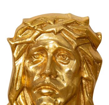 Décoration murale visage du Christ finition feuille d'or L6793 3