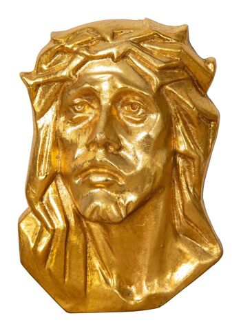 Décoration murale visage du Christ finition feuille d'or L6793 2