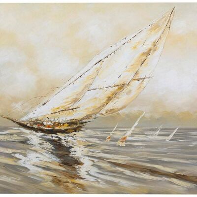 Dipinto A Mano Olio Su Tela Barca Mare In Tempesta 200