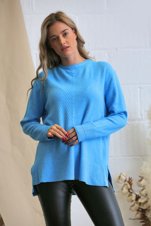 Sky Blue Casual jumper with textured detail