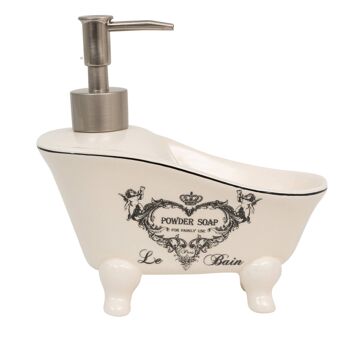 Distributeur De Savon Liquide En Porcelaine Blanche Décorée C1413 2