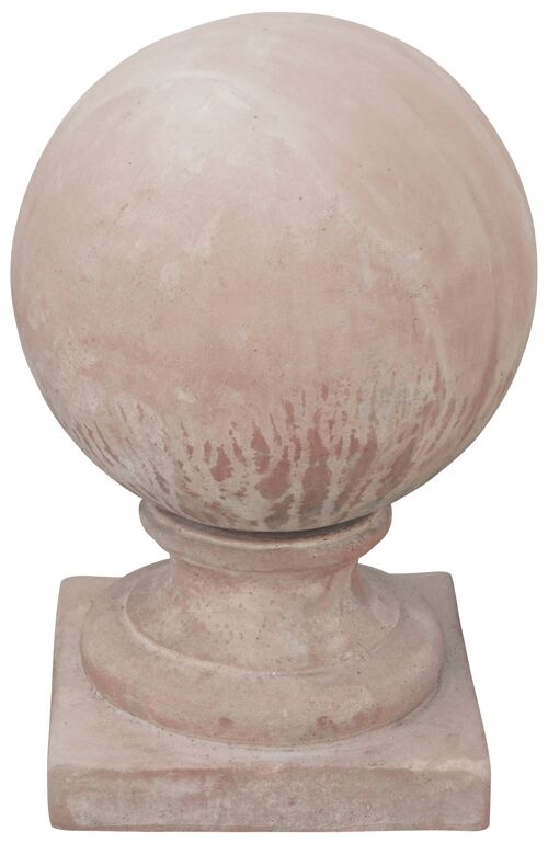 Finale Con Sfera Invecchiato, In Terracotta Toscana T0324